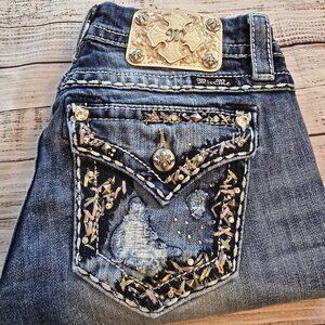 26 MISS ME 29x26.5 Easy Cropped Womens Jeans Capri